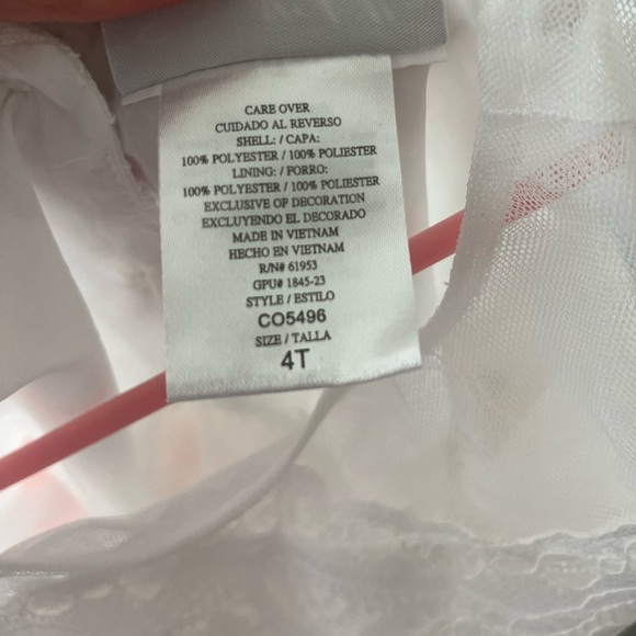 Jona Michelle Girls White Lace Dress 4T Flower Girl Summer - Picture 4 of 6